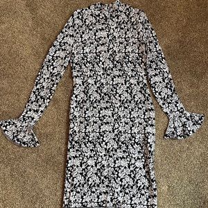 Michael Kors Bell Sleeve Mock Neck Dress SZ M